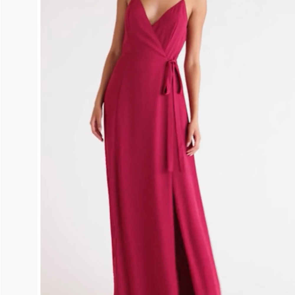 Wayf Angelina Slit Wrap Gown